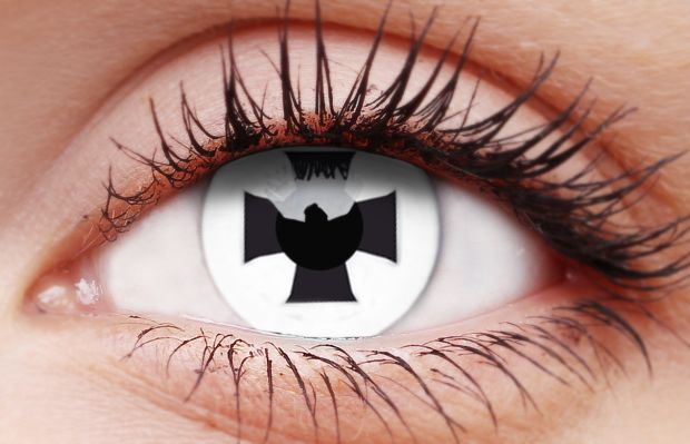 Black Cross Coloured Contact Lenses