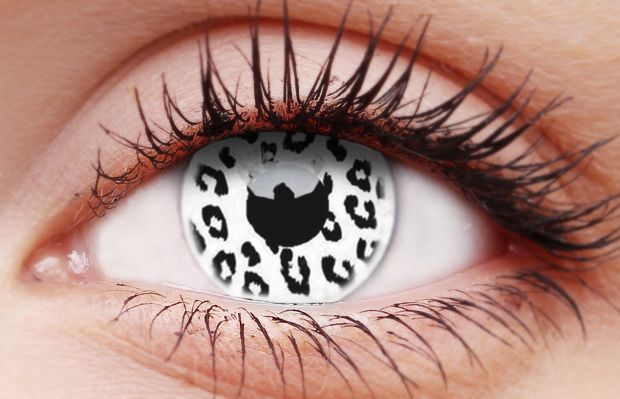 Glow White Leopard Coloured Contact Lenses