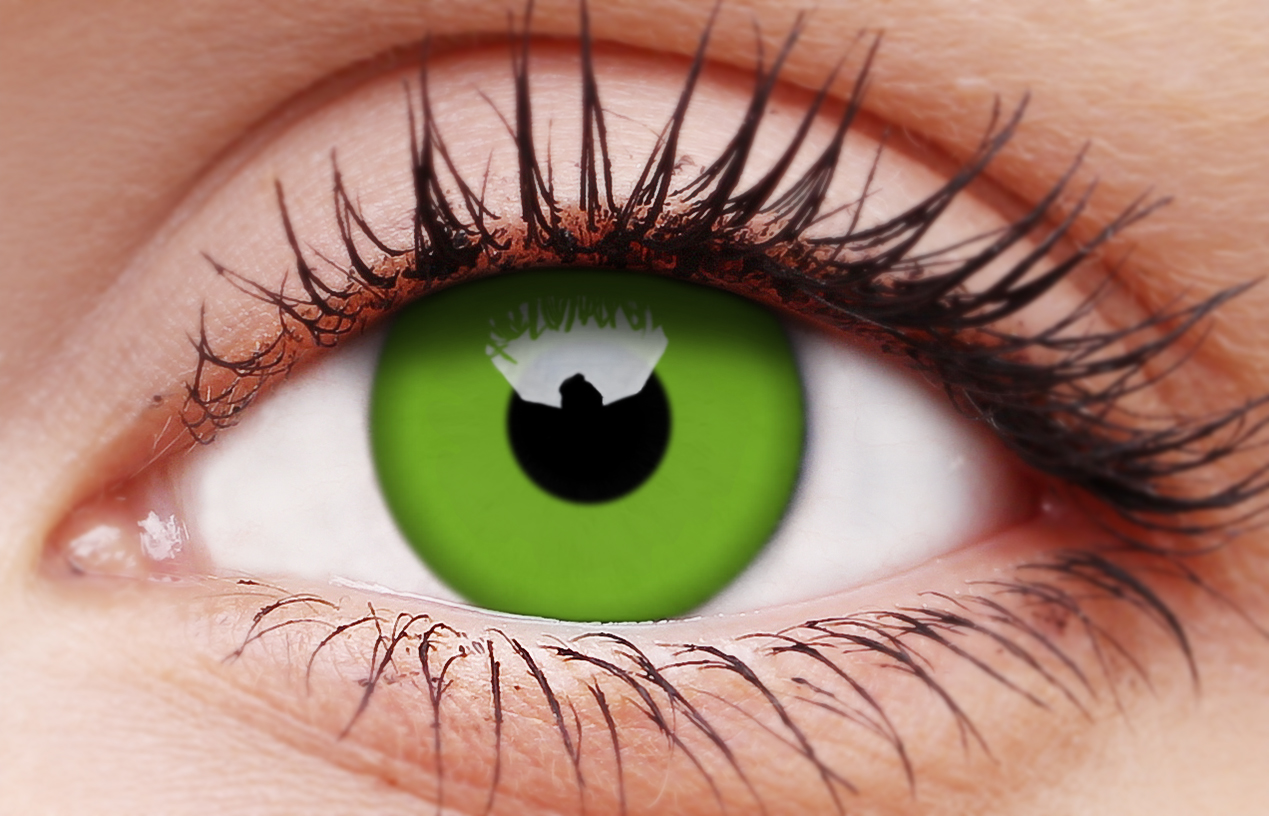 Glow Green Coloured Contact Lenses