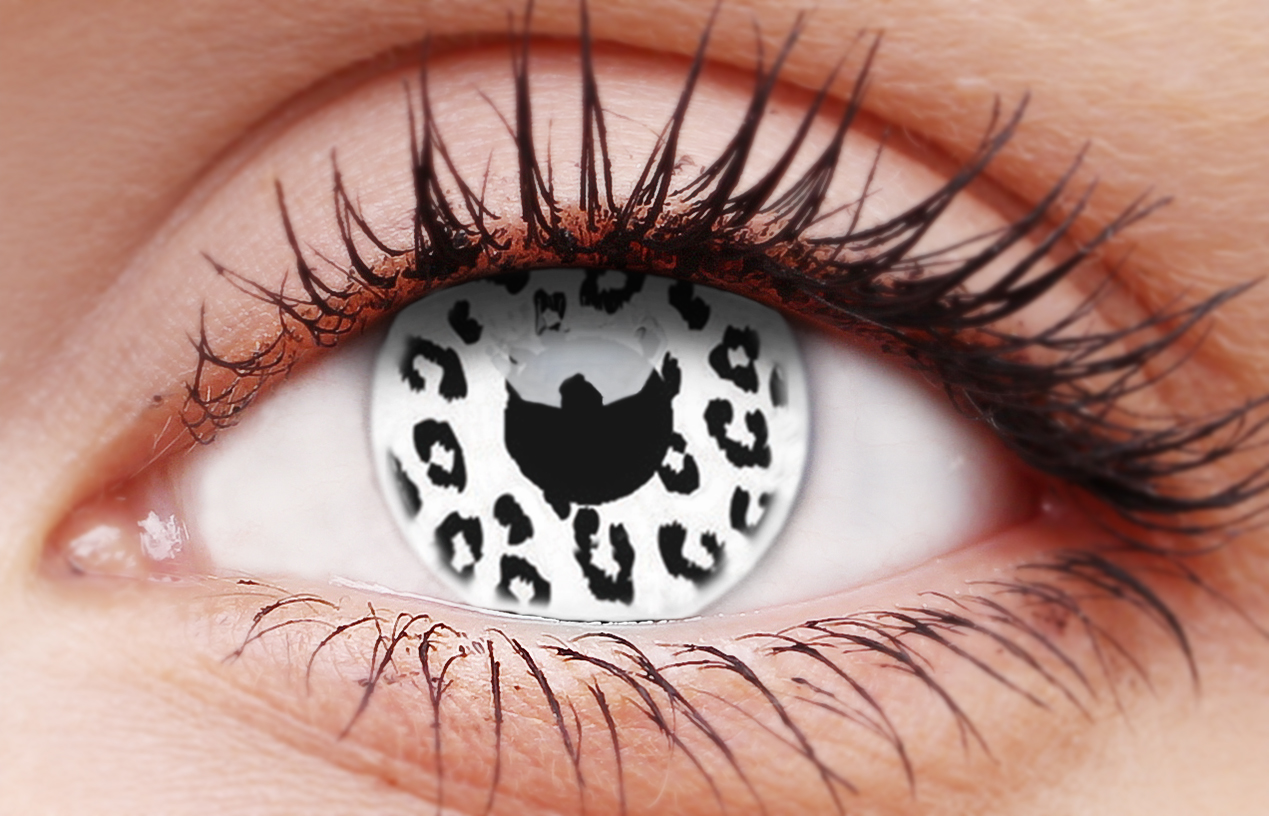 ColourVUE Glow White Leopard Contact Lenses | 1-Year Use