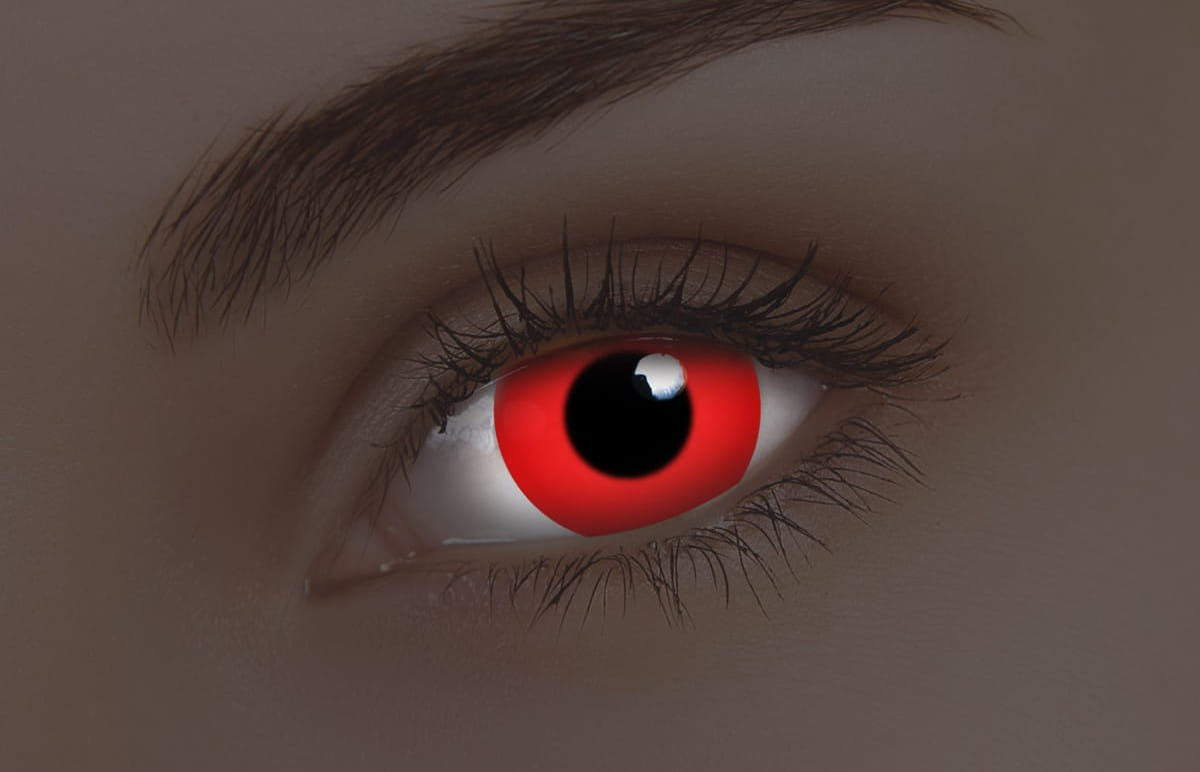 ColourVUE Glow Red UV Contact Lenses | 1-Year Use
