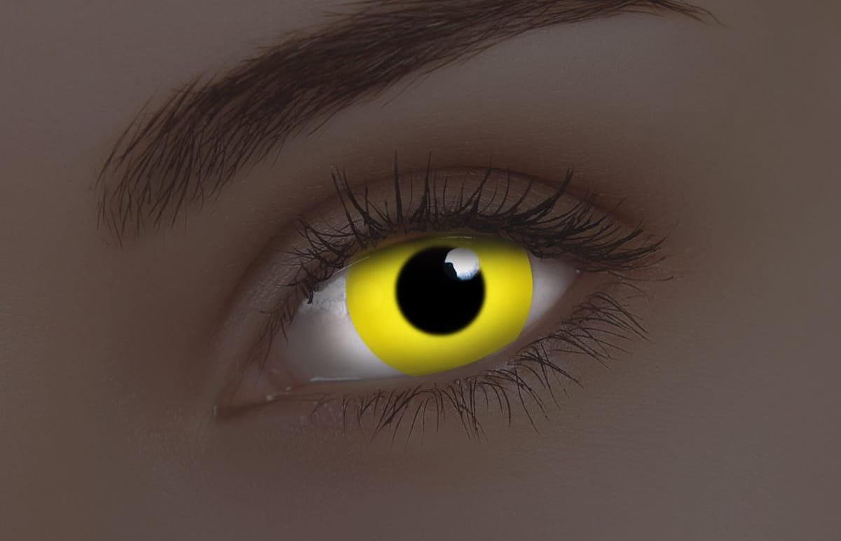 ColourVUE Glow Yellow UV Contact Lenses | 1-Year Use