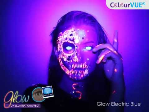 ColourVUE Glow Electric Blue UV Contact Lenses | 1-Year Use